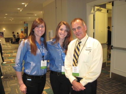 Stephanie Litle (L) and Rachel Master, Bionix, with Kevin Ewalt, RadMax, Ltd.